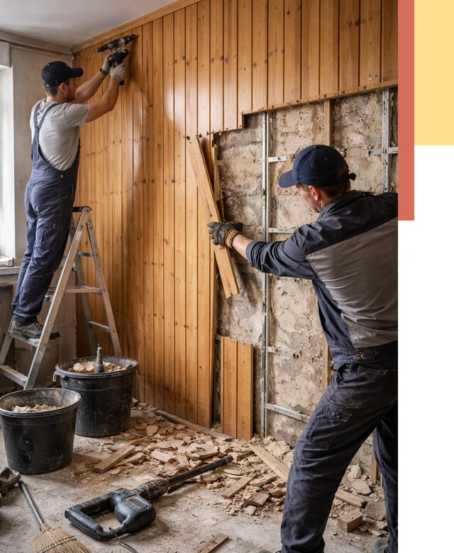 Демонтаж вагонки со стен в Златоусте от 1495 руб. — снятие, удаление, срочно | ОТДЕЛОЧНИК-Злт