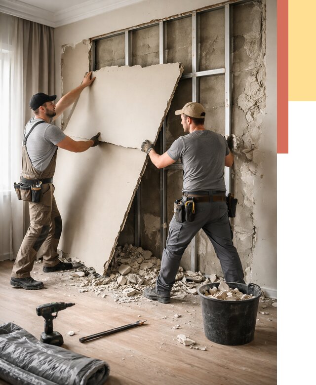 Демонтаж гипсокартона со стен в Златоусте от 361 руб. — услуги демонтажа | ОТДЕЛОЧНИК-Злт