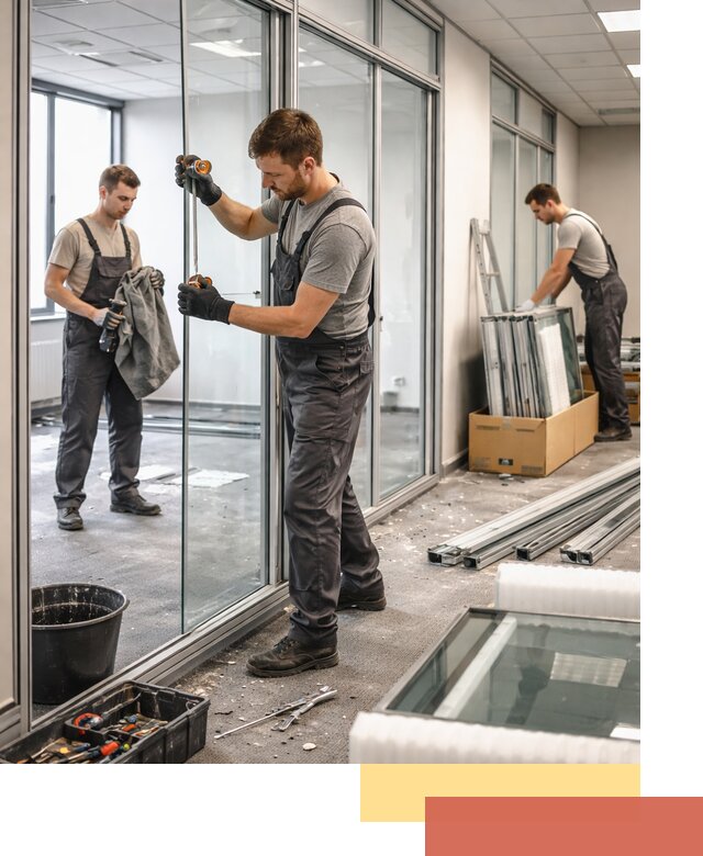 Демонтаж стеклянных перегородок в Златоусте быстро и безопасно