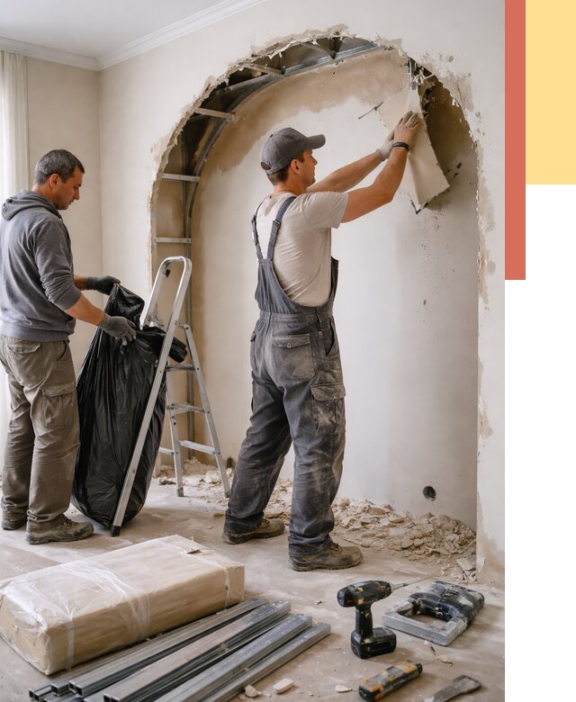 Демонтаж арки из гипсокартона в Златоусте от 3609 руб. — услуги под ключ | ОТДЕЛОЧНИК-Злт