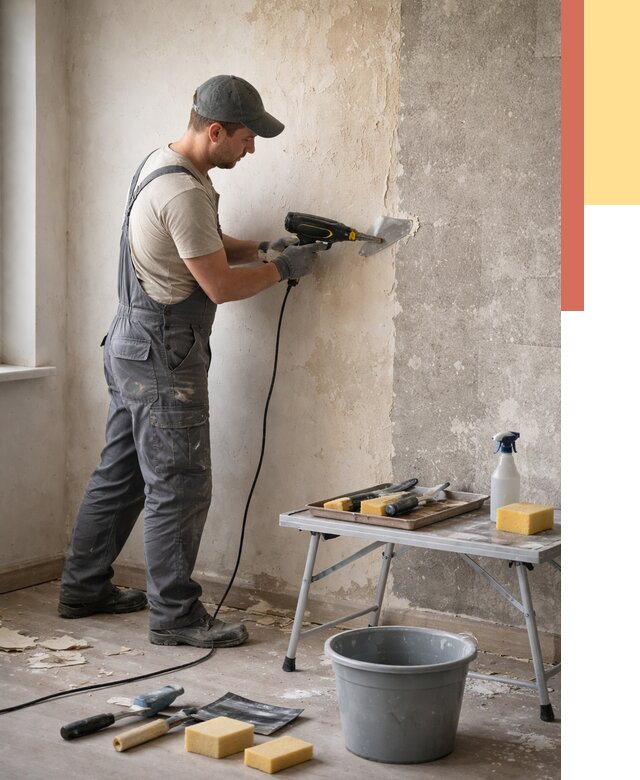 Очистка стен от клея в Златоусте от 1907 руб. — снятие и удаление клея со стен | ОТДЕЛОЧНИК-Злт