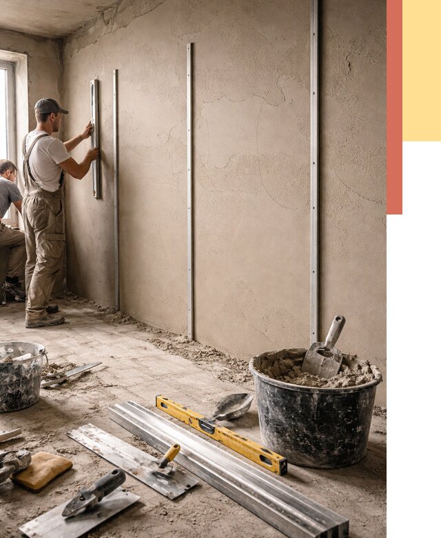 Штукатурка стен по маякам в Златоусте от 5671 руб./м² — выравнивание под ключ | ОТДЕЛОЧНИК-Злт