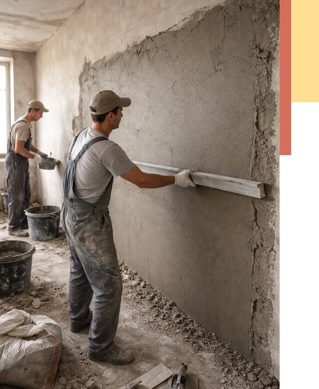 Цементная штукатурка стен в Златоусте от 4640 руб/м2 — быстро и недорого | ОТДЕЛОЧНИК-Злт