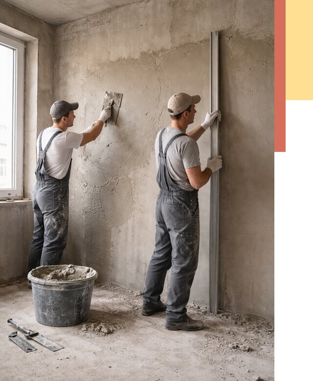 Штукатурка бетонных стен в Златоусте от 4640 руб/м² — качественно и быстро | ОТДЕЛОЧНИК-Злт