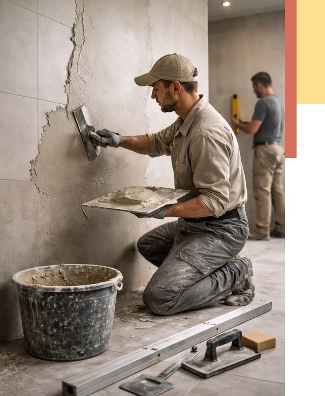 Штукатурка стен в ванной в Златоусте от 4640 руб./м² — выравнивание под ключ | ОТДЕЛОЧНИК-Злт