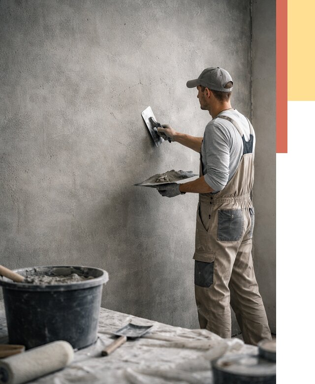 Декоративная штукатурка под бетон в Златоусте от 2578 руб./м² — нанесение под ключ | ОТДЕЛОЧНИК-Злт