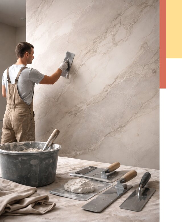 Декоративная штукатурка под мрамор в Златоусте от 2887 руб./м² — быстро и недорого | ОТДЕЛОЧНИК-Злт