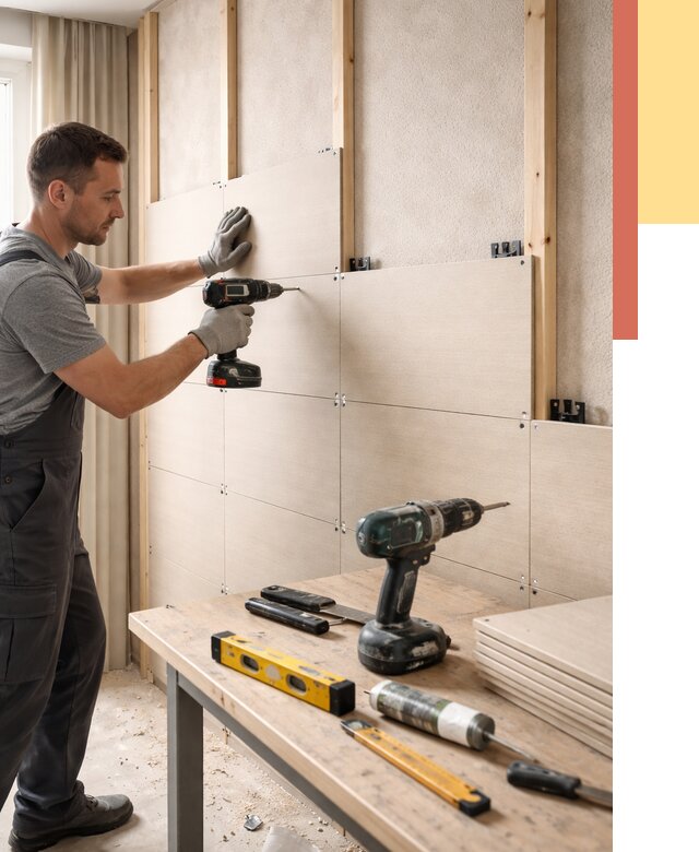 Монтаж МДФ панелей на стены в Златоусте от 1289 руб. под ключ | ОТДЕЛОЧНИК-Злт