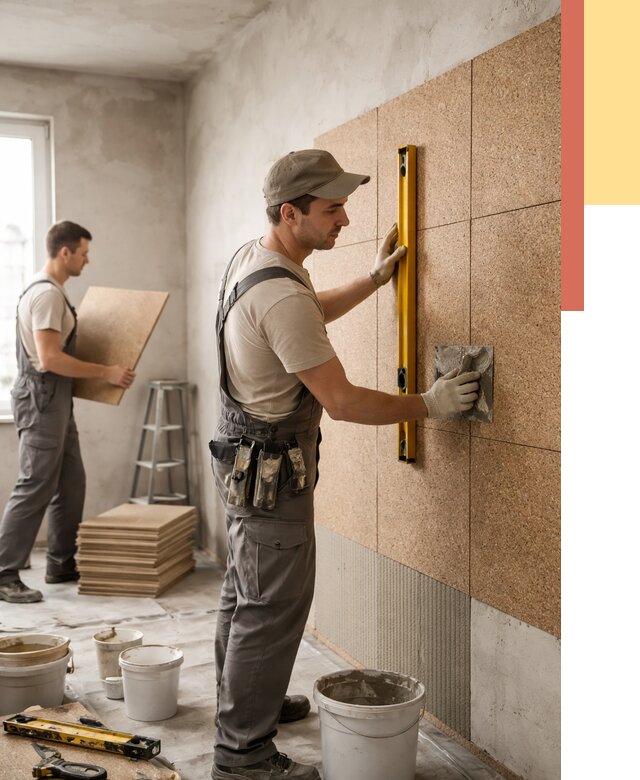 Монтаж пробковых панелей на стены в Златоусте от 3609 руб. — ОТДЕЛОЧНИК-Злт