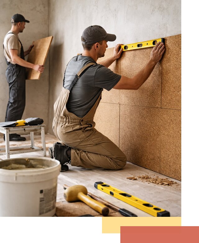 Монтаж пробковых панелей на стены в Златоусте быстро и качественно