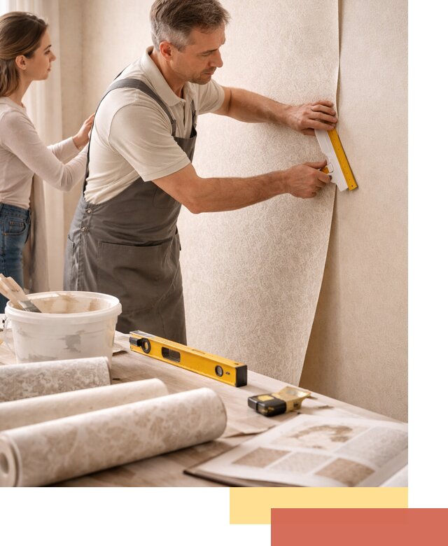 Поклейка обоев с подбором рисунка в Златоусте