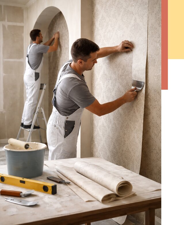 Поклейка обоев на сложные стены в Златоусте от 2887 руб. под ключ | ОТДЕЛОЧНИК-Злт