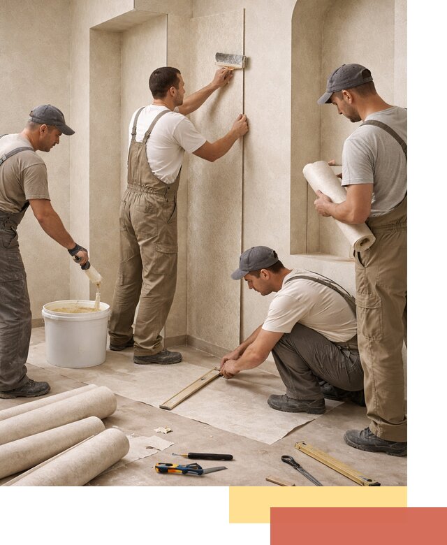 Поклейка обоев на сложные стены и неровные поверхности в Златоусте