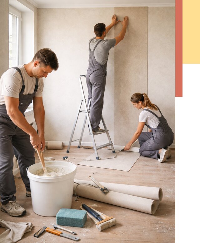 Оклейка стен обоями в Златоусте от 3609 руб/м2 — быстро и недорого | ОТДЕЛОЧНИК-Злт