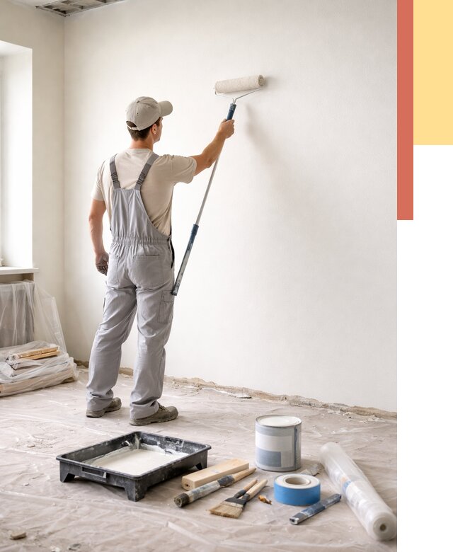 Покраска стен водоэмульсионной краской в Златоусте от 464 руб. за м² | ОТДЕЛОЧНИК-Злт