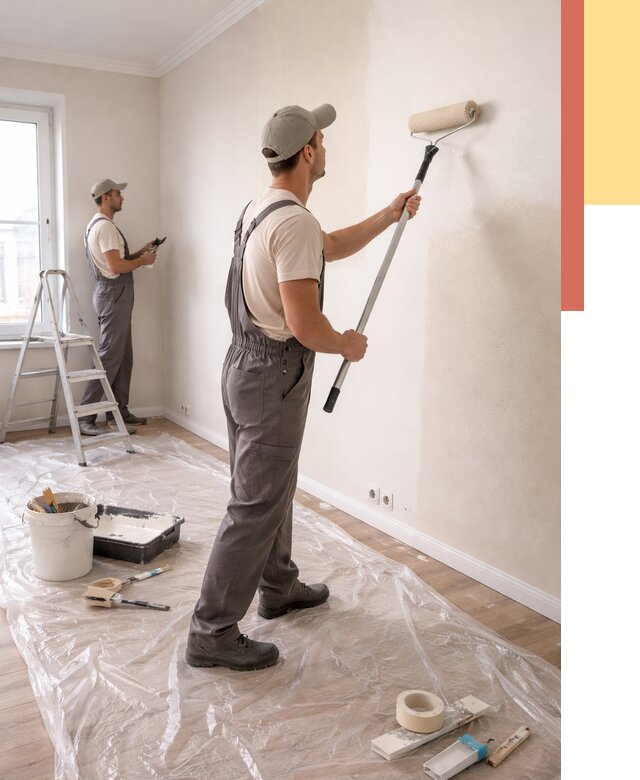 Покраска стен акриловой краской в Златоусте от 3609 руб./м² — быстро и недорого | ОТДЕЛОЧНИК-Злт