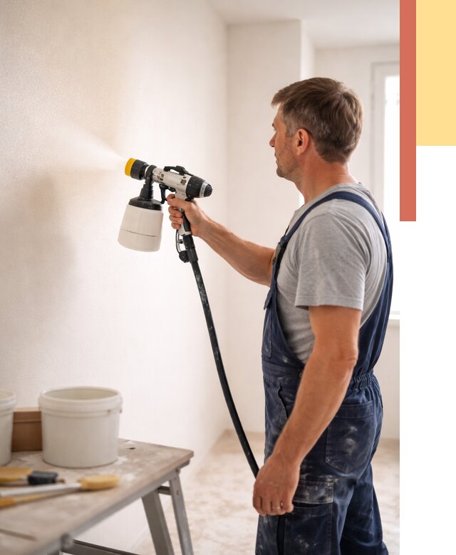 Покраска стен краскопультом в Златоусте от 7733 руб. — механизированная покраска | ОТДЕЛОЧНИК-Злт