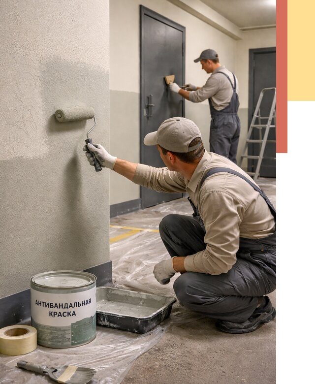 Покраска стен антивандальной краской в Златоусте от 4640 руб./м² под ключ | ОТДЕЛОЧНИК-Злт