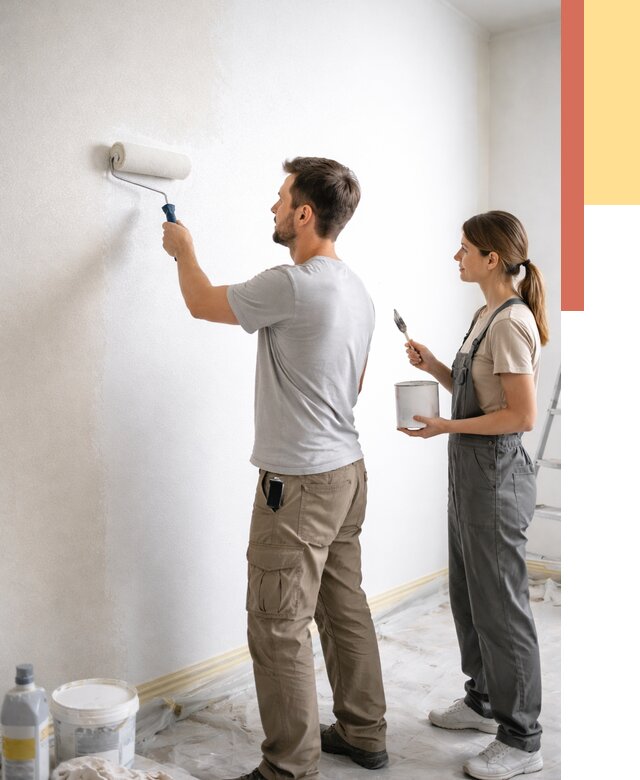 Окраска стен по стеклохолсту в Златоусте от 4640 руб/м² под ключ | ОТДЕЛОЧНИК-Злт