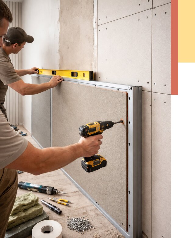 Шумоизоляция стен панелями ЗИПС в Златоусте от 2268 руб./м² под ключ | ОТДЕЛОЧНИК-Злт