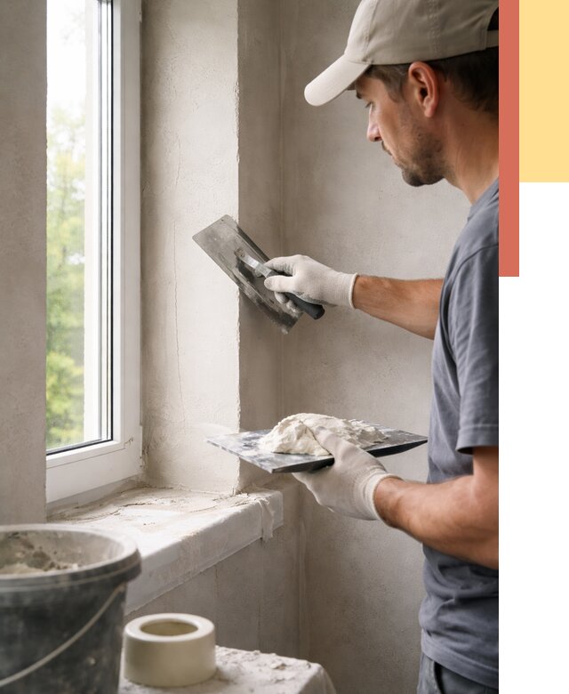 Штукатурка откосов в Златоусте от 4640 руб/м² — услуги и выравнивание под ключ | ОТДЕЛОЧНИК-Злт