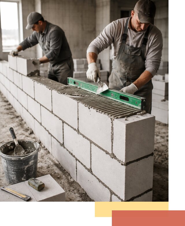 Кладка перегородок из газобетона в Златоусте быстро и качественно