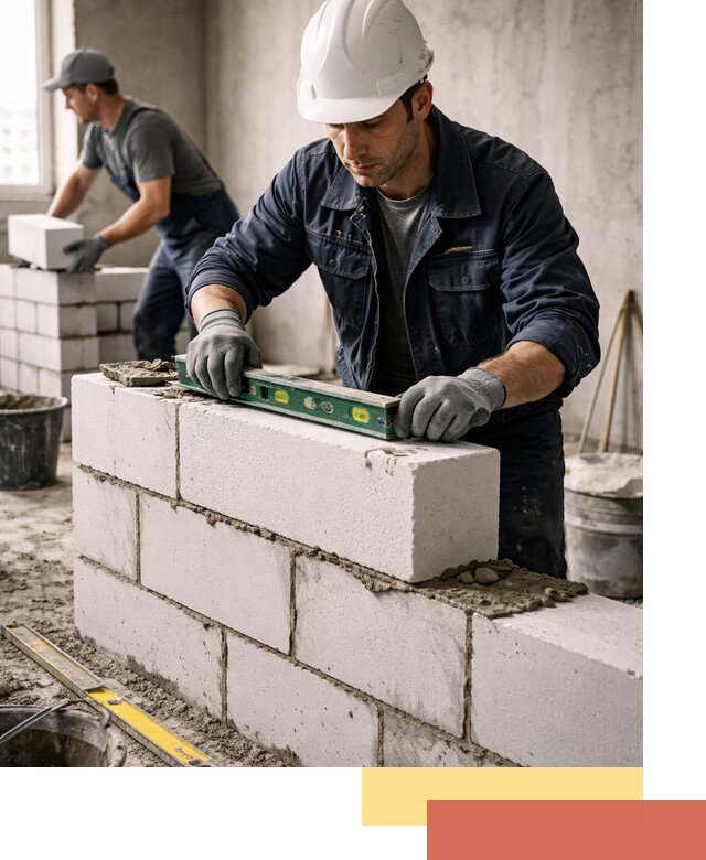 Кладка перегородок из пеноблока под ключ в Златоусте