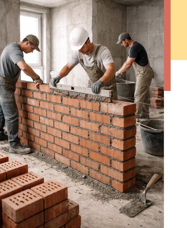 Кладка перегородок из кирпича в Златоусте от 3609 руб. за м² | ОТДЕЛОЧНИК-Злт