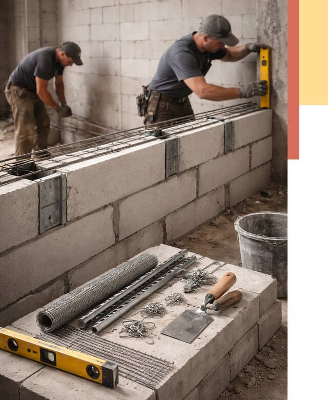 Армирование кладки перегородок в Златоусте от 773 руб. под ключ | ОТДЕЛОЧНИК-Злт