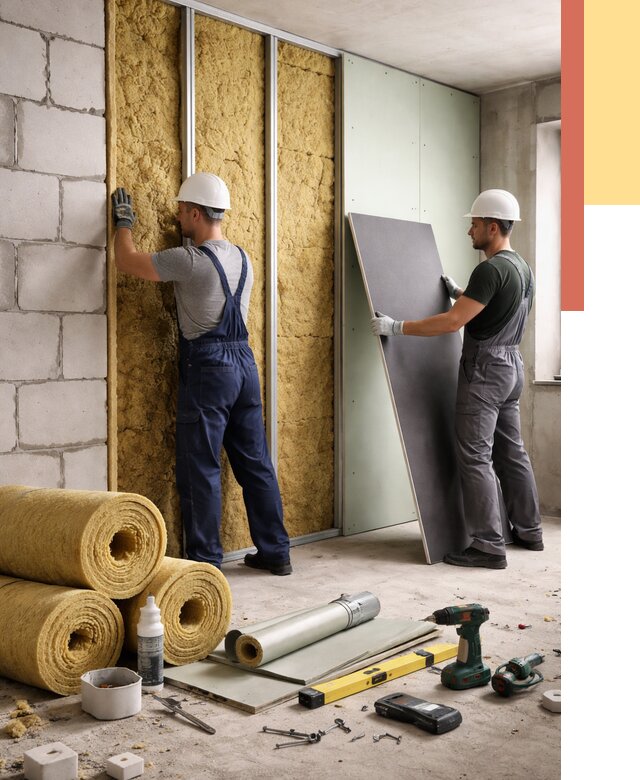 Шумоизоляция перегородок из блоков в Златоусте от 1907 руб./м² — быстро и недорого | ОТДЕЛОЧНИК-Злт