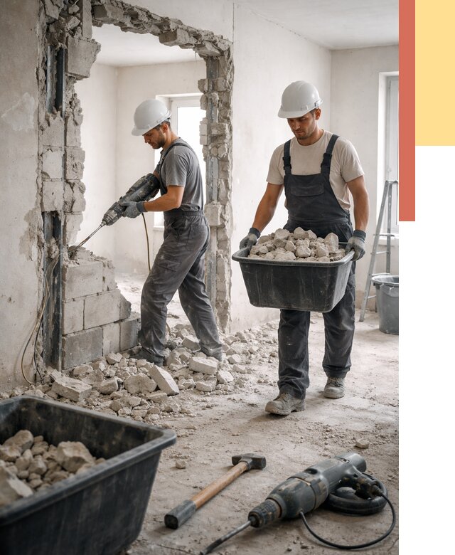 Демонтаж блоковых перегородок в Златоусте от 3866 руб. — быстро и недорого | ОТДЕЛОЧНИК-Злт