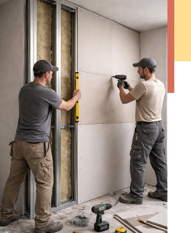 Монтаж двухслойной перегородки из гипсокартона в Златоусте от 1495 руб. | ОТДЕЛОЧНИК-Злт