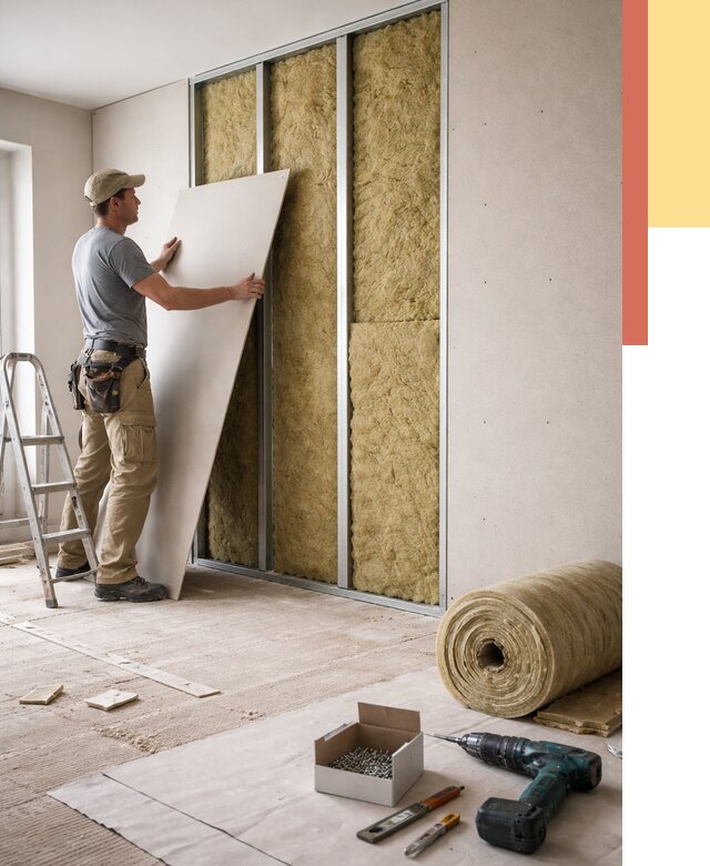 Перегородка из гипсокартона с шумоизоляцией в Златоусте от 3217 руб. | ОТДЕЛОЧНИК-Злт