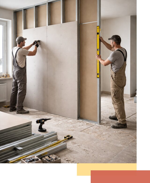 Зонирующая перегородка из гипсокартона под ключ в Златоусте