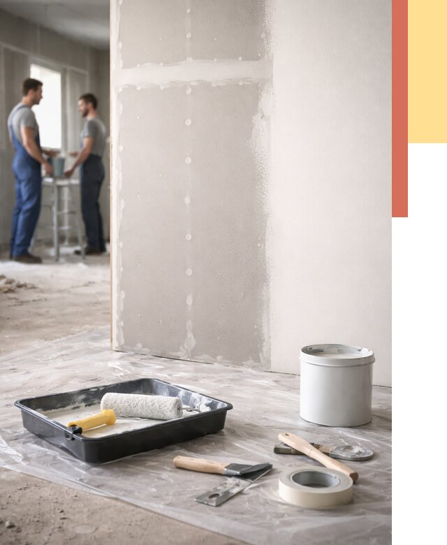 Покраска перегородок из гипсокартона в Златоусте от 4640 руб. под ключ | ОТДЕЛОЧНИК-Злт