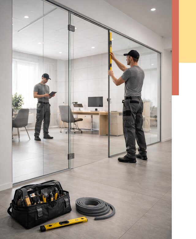 Цельностеклянные перегородки под ключ в Златоусте от 9795 руб. — монтаж и цены | ОТДЕЛОЧНИК-Злт