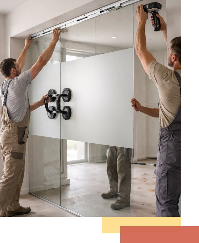 Матовые стеклянные перегородки под ключ в Златоусте