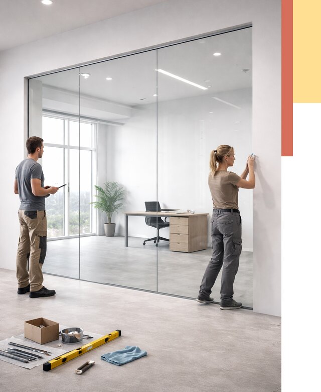 Перегородки из закаленного стекла в Златоусте от 9795 руб. под ключ | ОТДЕЛОЧНИК-Злт