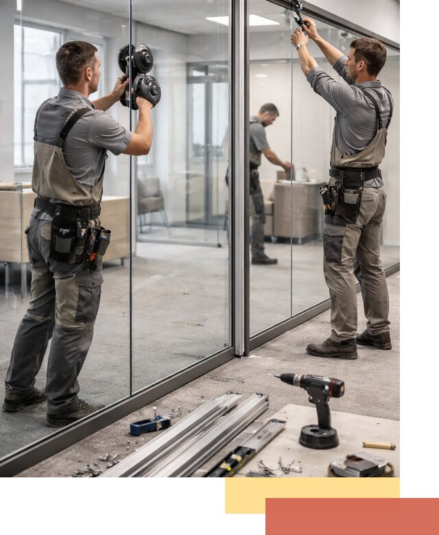 Стеклянные офисные перегородки под ключ в Златоусте