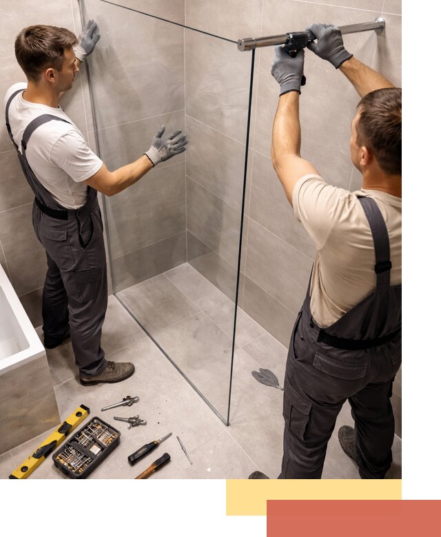 Стеклянные перегородки для душа в Златоусте — изготовление и монтаж