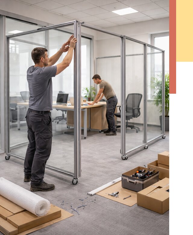 Мобильные офисные перегородки в Златоусте от 12888 руб. — установка под ключ | ОТДЕЛОЧНИК-Злт