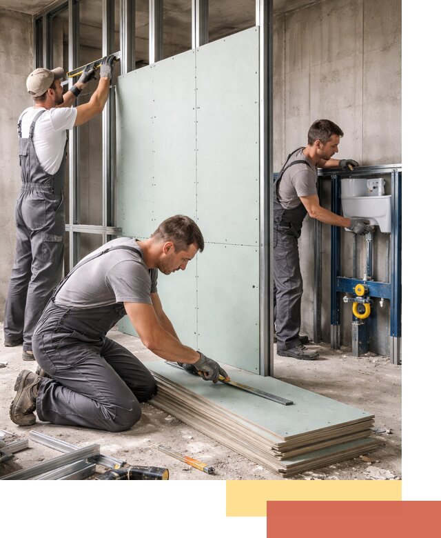 Монтаж и ремонт сантехнических перегородок в Златоусте