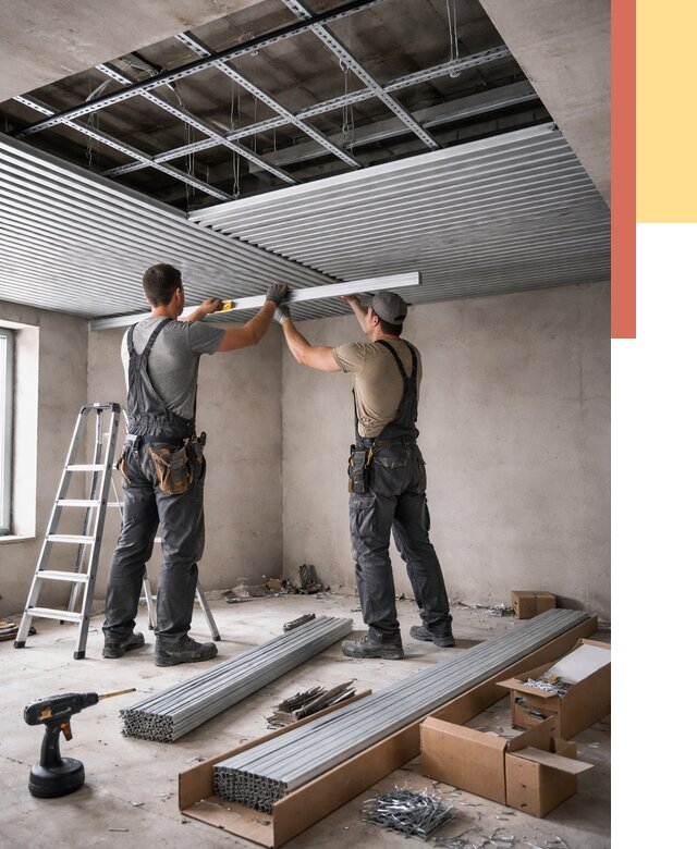 Монтаж реечного потолка в Златоусте от 4640 руб. под ключ | ОТДЕЛОЧНИК-Злт