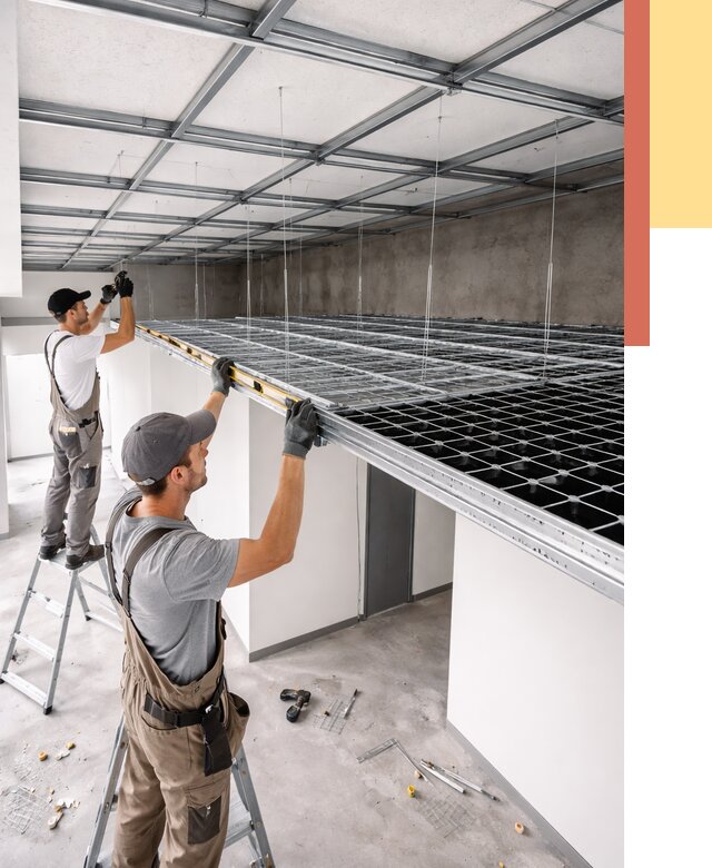 Монтаж потолка грильято в Златоусте от 464 руб./м² — быстрая сборка под ключ | ОТДЕЛОЧНИК-Злт