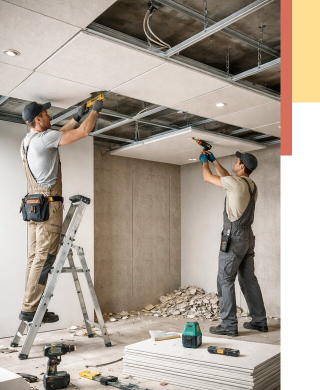 Монтаж акустического потолка в Златоусте от 6702 руб/м2 — быстро и недорого | ОТДЕЛОЧНИК-Злт