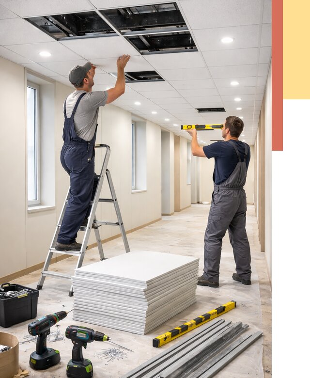 Ремонт потолка Армстронг в Златоусте от 4640 руб. — быстро и недорого | ОТДЕЛОЧНИК-Злт