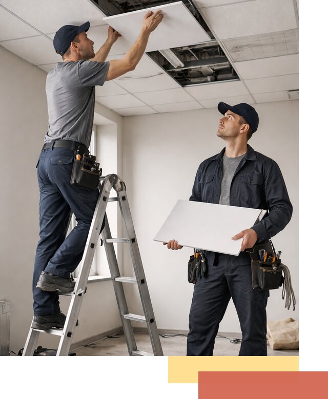 Обслуживание подвесного потолка в Златоусте — ремонт и чистка