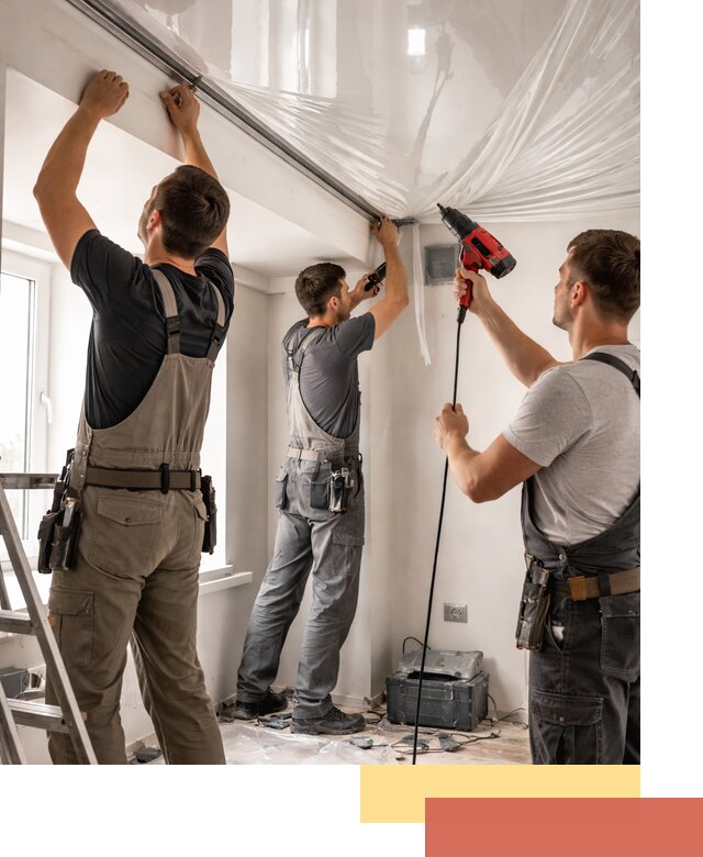 Монтаж глянцевого натяжного потолка в Златоусте быстро и качественно