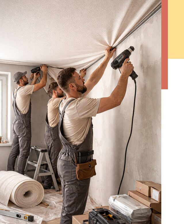 Монтаж фактурного натяжного потолка в Златоусте от 773 руб. — ОТДЕЛОЧНИК-Злт