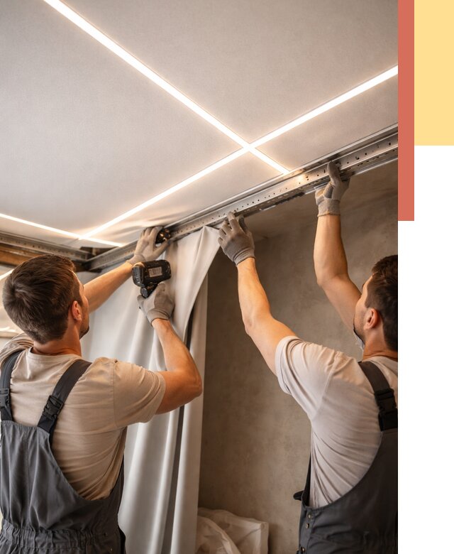 Монтаж натяжного потолка со световыми линиями в Златоусте от 1237 руб. | ОТДЕЛОЧНИК-Злт